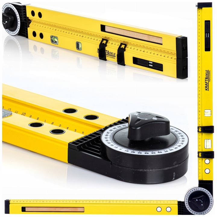 Kątomierz NASTAWNY ALUMINIOWY Kątownik 600 BUDOWLANY ŚLUSARSKI CYRKIEL