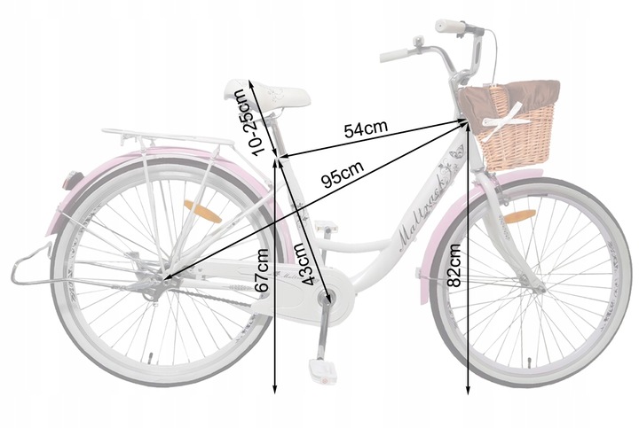 ROWER MIEJSKI DAMSKI 26" NA KOMUNIĘ RAMA 17" KOŁA 26" BAGAŻNIK OŚWIETLENIE