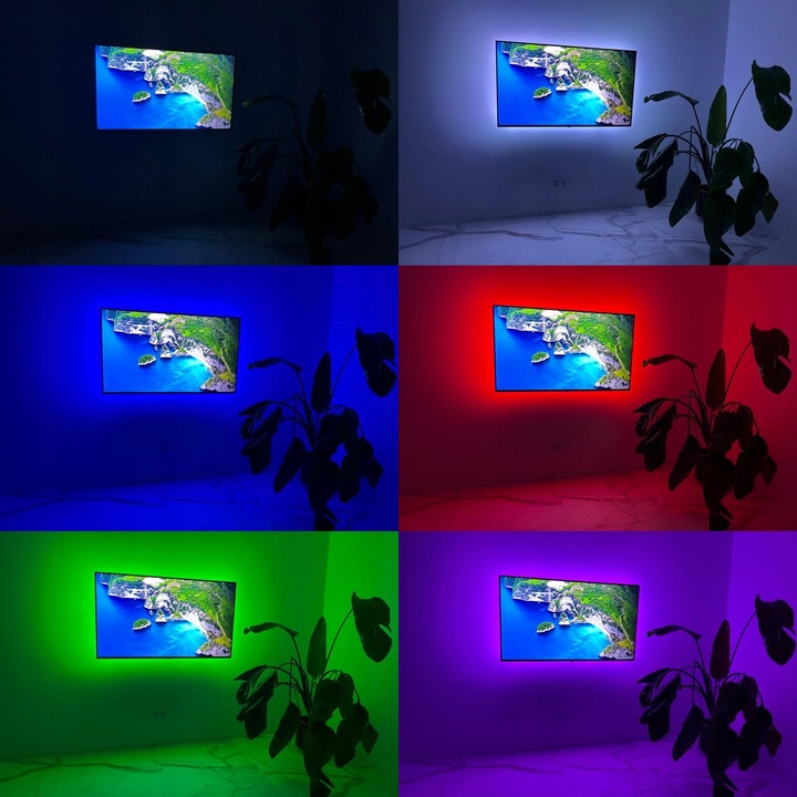 Taśma LED TV Telewizora Podświetlenie RGB USB Pilot Aplikacja
