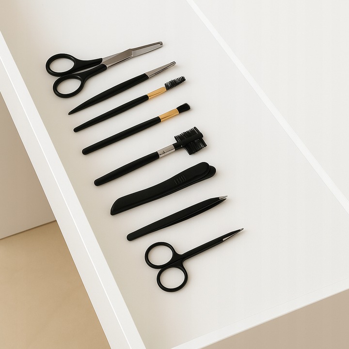 TOALETKA KOSMETYCZNA LED Z LUSTREM BIAŁA PODŚWIETLENIE SNOWY BIAŁA