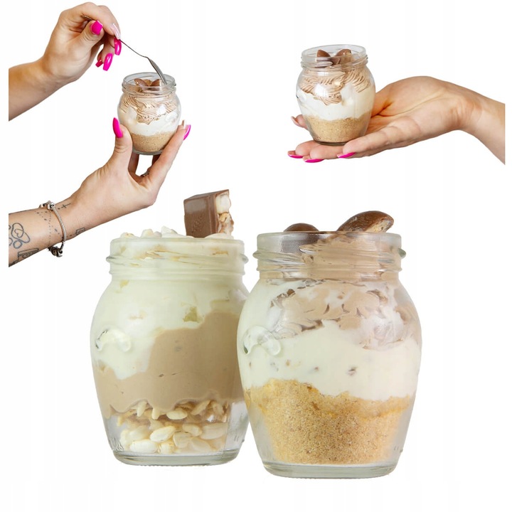 20x POJEMNIKI NA DESERY 150ml Słoik SZKLANY AMFORA Na Deserki Do