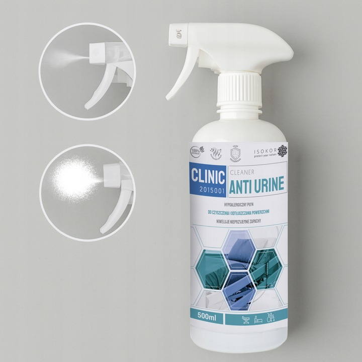 Spray Neutralizator Zapachów Usuwanie Plam Isokor Anti Urine Clinic 500ml