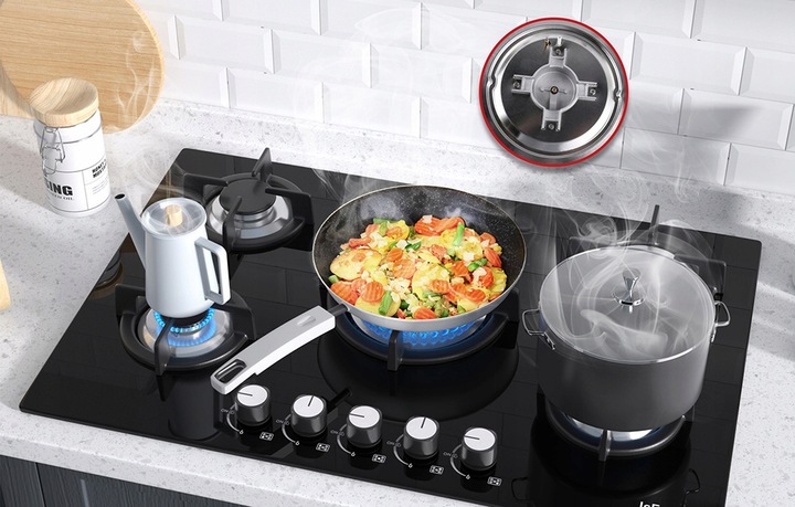 Płyta Gazowa Iseasy Mgbg-775 5 Żeliwnych Palników NG LPG Do Zabudowy