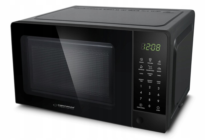 CZARNA MIKROFALA KUCHENKA MIKROFALOWA HORNEADO MAŁA 20L NIEZAWODNA 700W