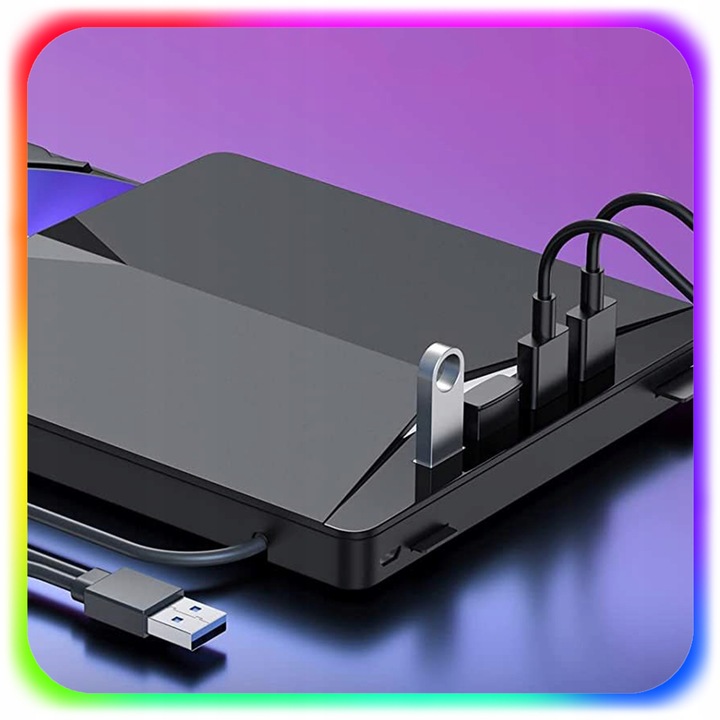 NAPĘD ZEWNĘTRZNY CD DVD ODTWARZACZ PŁYT PRZENOŚNY NAGRYWARKA HUB USB-C 3.0