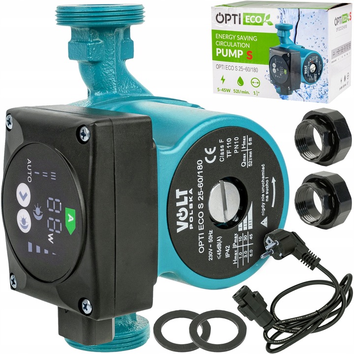 POMPA OBIEGOWA 25-60 180 CYRKULACYJNA DO PIECA CO KOTŁA ENERGOOSZCZĘDNA LCD