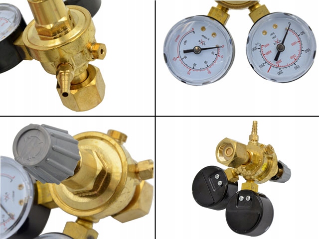 Reduktor CO2/ARGON z dwoma zegarami + króciec