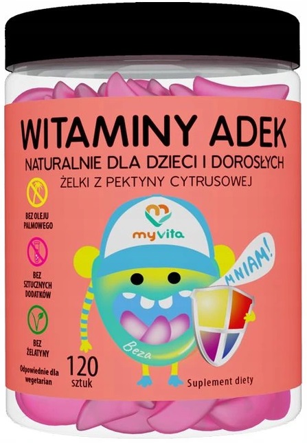 MYVITA WITAMINA ADEK NATURALNE ŻELKI DZIECI 120