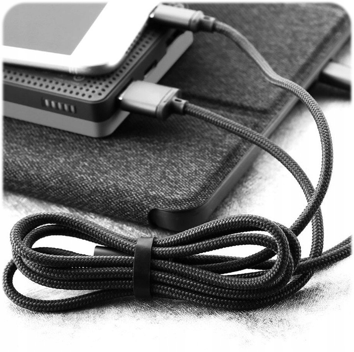 ŁADOWARKA USB C SIECIOWA DO TELEFONU MOCNA QC 3.0 48W KABEL Nylonowy 3w1