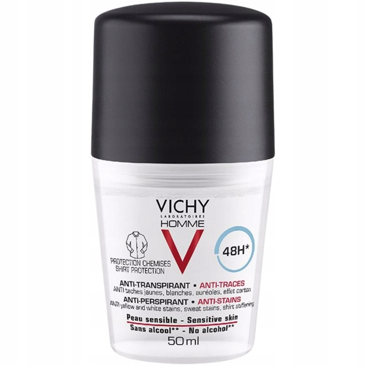 Vichy Antyperspirant Homme Anti-Traces Protection Przeciw Śladom 48H 50ml