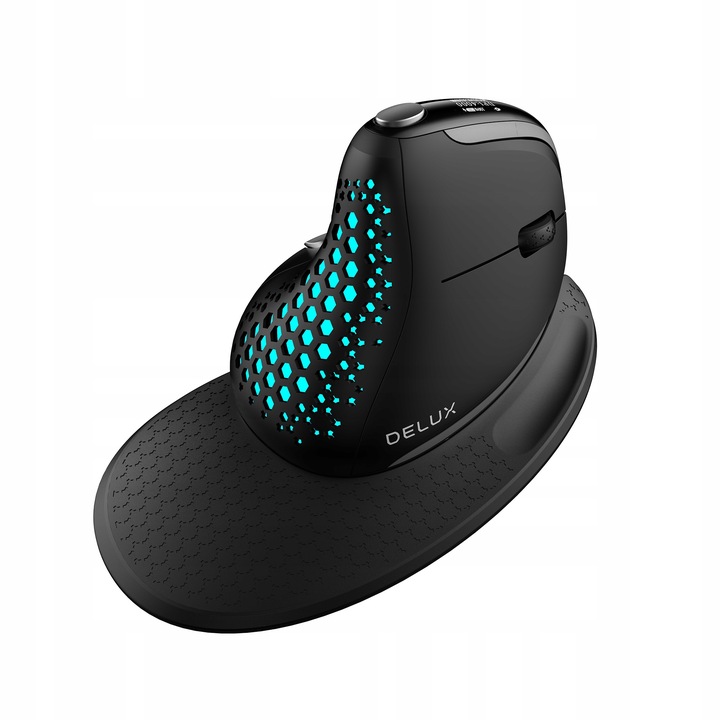 Bezprzewodowa Myszka Pionowa Delux M618xsd Bluetooth 2.4g Rgb Czarna