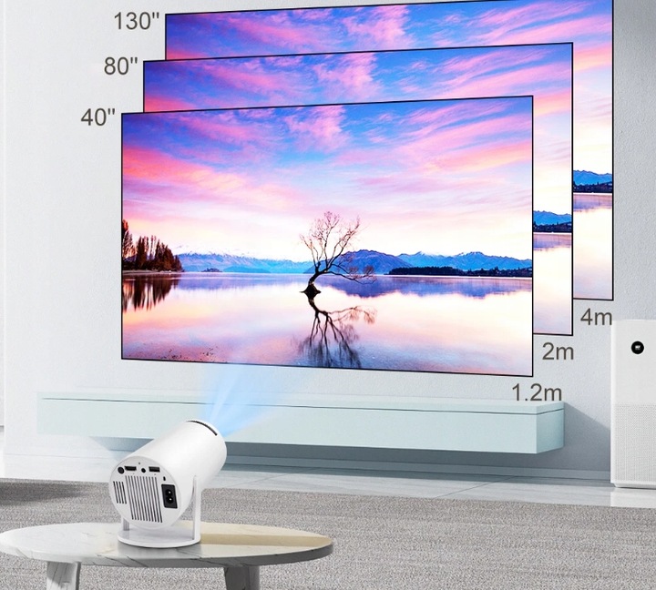 Projektor LED HY300PRO MAGCUBIC rzutnik android Wifi 4K prezent biały