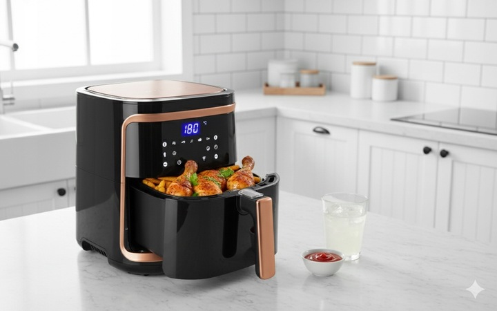 FRYTKOWNICA BEZTŁUSZCZOWA XXL AIR FRYER 7 L FRYTOWNICA 1900W LCD KOSZ