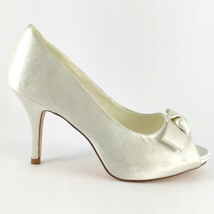 satynowe Buty ślubne 38