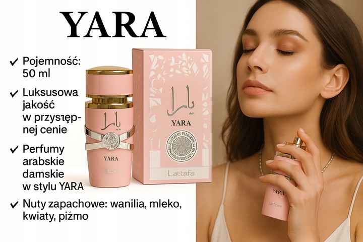 Perfumy Arabskie rózowe damskie 50ml LATTAFA YARA