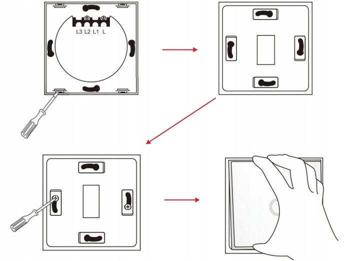 WŁĄCZNIK ŚWIATŁA SZKLANY DOTYKOWY POJEDYNCZY CZARNY WIFI TUYA LED SZKŁO