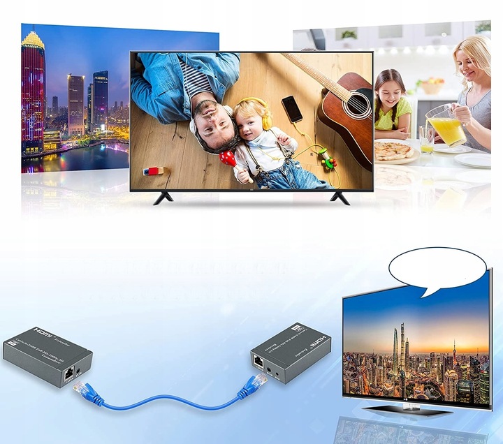 EXTENDER HDMI LAN PO SKRĘTCE RJ45 60M IR LOOPOUT