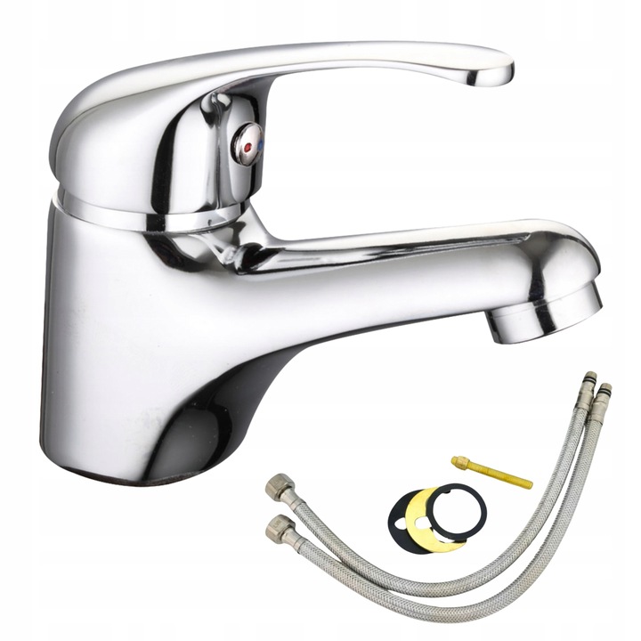 NISKA BATERIA UMYWALKOWA STOJĄCA CHROM/SREBRNY JEDNOUCHWYTOWA HIT