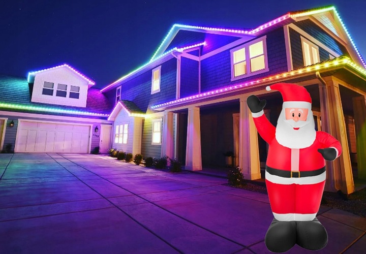 ŚWIĘTY MIKOŁAJ DMUCHANY DEKORACJA ŚWIĄTECZNA LED OZDOBA OGRODOWA XL 150 cm