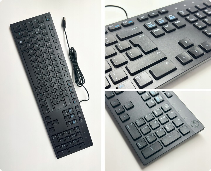 DELL PRO series| Cicha biurowa klawiatura USB 1,8m | CZARNA SLIM REGULOWANA