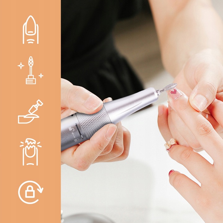 BEZPRZEWODOWA FREZARKA DO PAZNOKCI MANICURE PEDICURE ZE STACJĄ 50W + FREZY