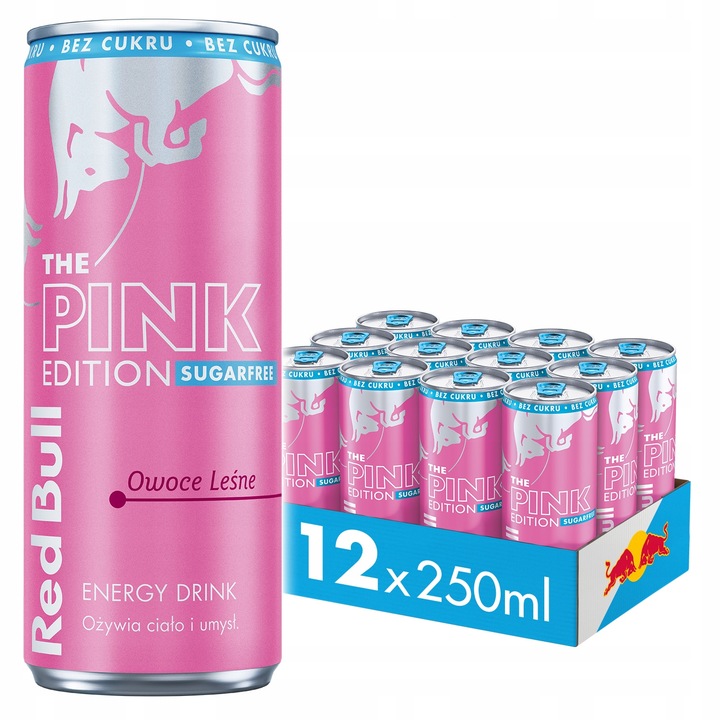 RED BULL Napój Energetyczny Pink owoce leśne bez cukru 12x250ml ZESTAW