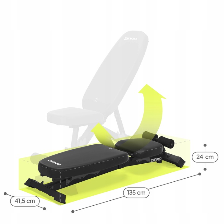 Ławka Treningowa do ćwiczeń Ławeczka prosta regulowana Składana Zipro