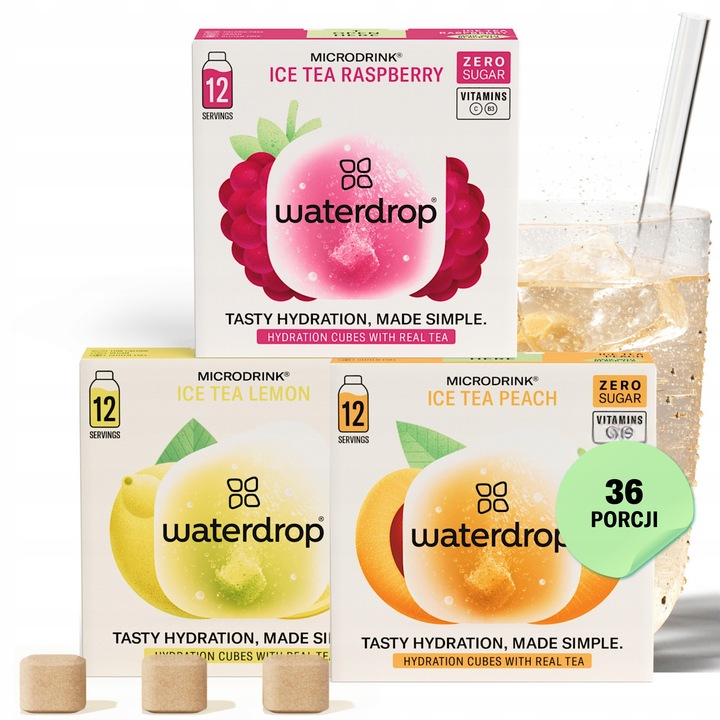 Waterdrop ICE TEA Kostki Nawadniające, Bez Cukru i Barwników, 36x2.1g