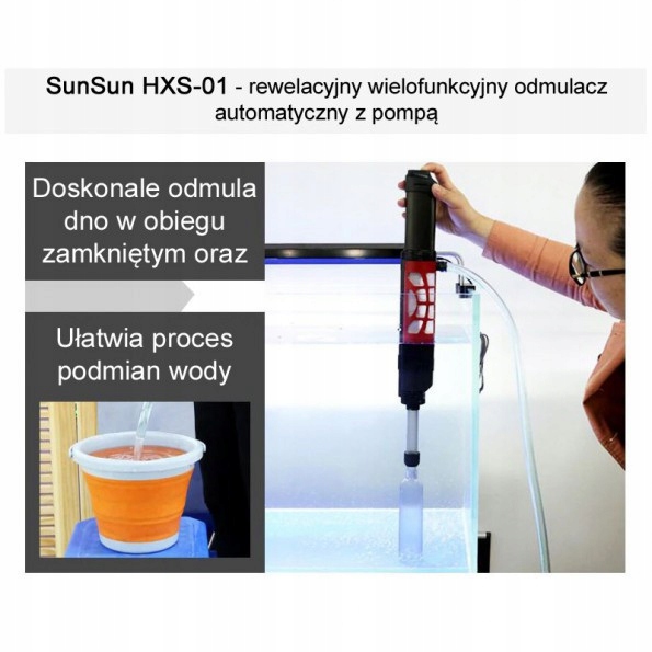 SunSun HXS-01 odmulacz automatyczny do akwarii od 20 do 76cm
