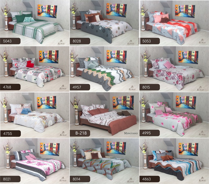 Pościel ELWAY 160x200 Bawełna Satynowa NOWE WZORY