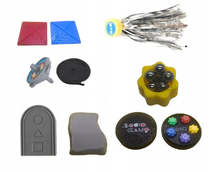 Squid Game zestaw 5 Gier Gonggi Latający Kamień Spinner Ddajki Jianzi