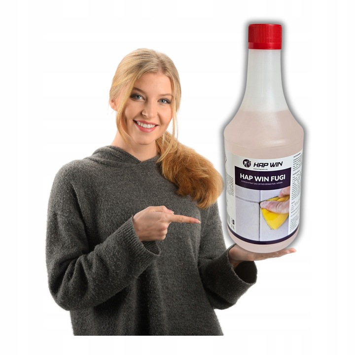 Płyn Środek do Czyszczenia Fug Zestaw Hap Win 1L + Szczotka + Rękawiczki