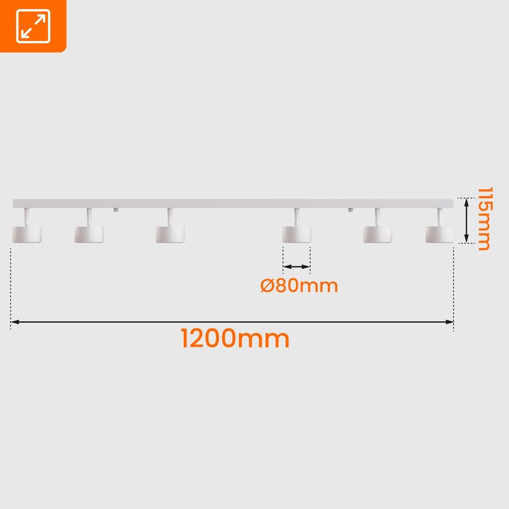 Oprawa Halogenowa 6X GX53 Lampa Sufitowa Natynkowa Ruchoma Kinkiet