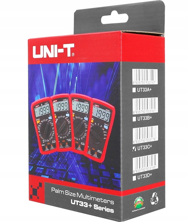 PROFESJONALNY MIERNIK CYFROWY MULTIMETR PRĄDU NAPIĘCIA LCD UNI-T UT33C+