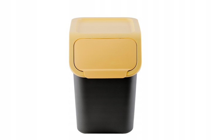 Pojemnik do segregacji odpadów kosz na śmieci metal plastik Bini żółty 25L