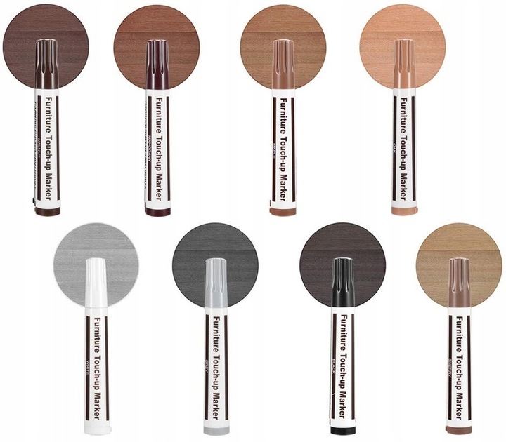 ZESTAW DO NAPRAWY PANELI MEBLI 27 sztuk MARKERY WOSKI + LAKIER UV