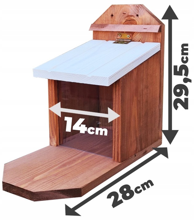 DOMEK DLA WIEWIÓREK, KARMNIK - z drewna. łatwy montaż - 3 kolory