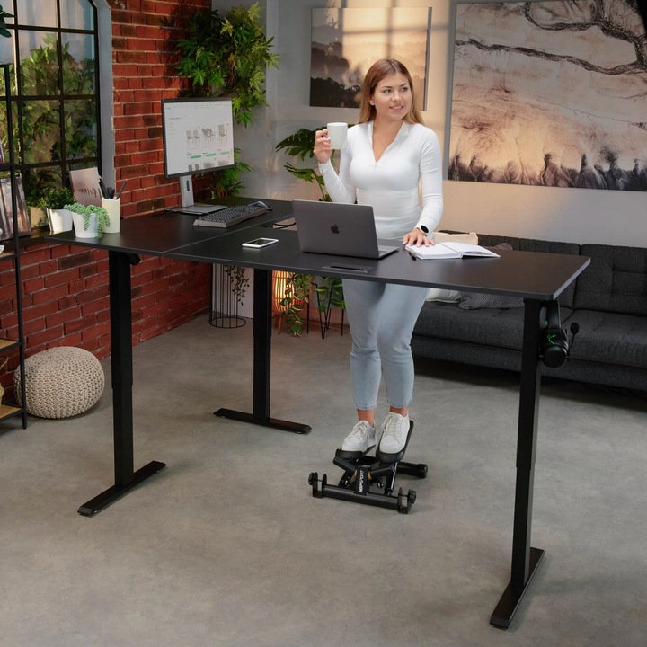 Biurko Narożne Elektryczne Regulowane Gamingowe Regulacja Wysokości