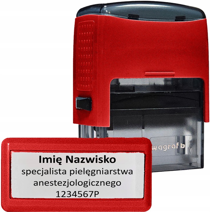 WAGRAF B2 - Pieczątka do 4 wersów - 12 kolorów obudowy do wyboru - IMIENNA