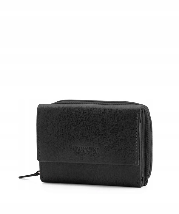 Portfel Damski Skórzany Na Prezent Mały RFID PUCCINI Czarny CO1936-1