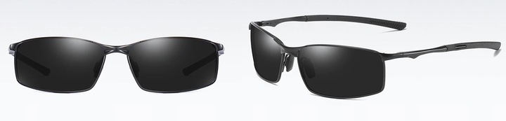 ALUMINIOWE MĘSKIE OKULARY POLARYZACYJNE CZARNE 559