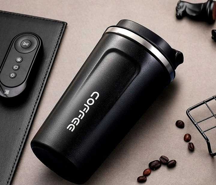 Kubek termiczny COFFEE herbatę Stal Czarny termos kawę szczelny 510ML