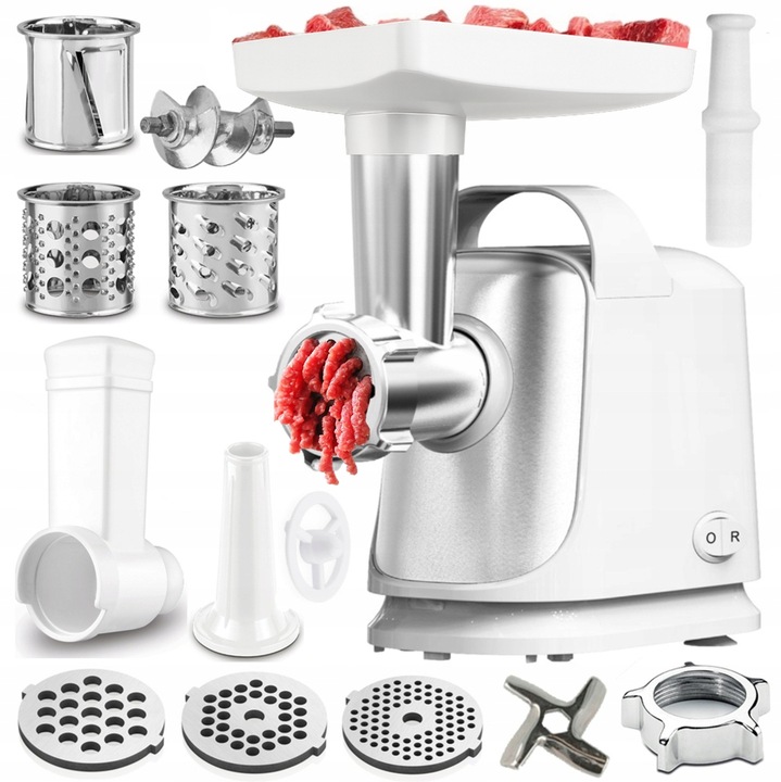 MASZYNKA DO MIELENIA MIĘSA KIEŁBASY 3 SITA + SZATKOWNICA REWERS MOC