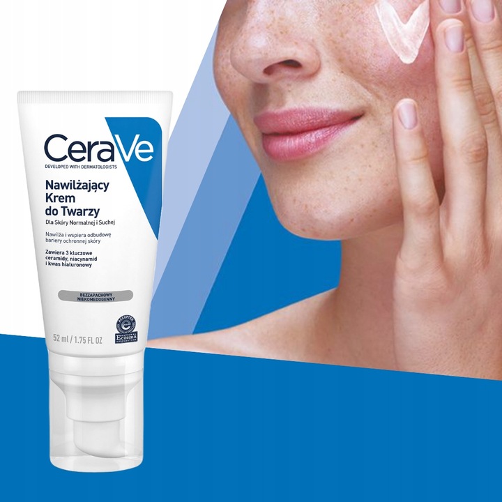 CeraVe Krem Nawilżający do Twarzy, Skóra Normalna i Sucha 52ml x2