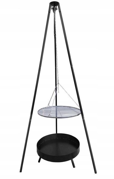 GRILL OGRODOWY WISZĄCY TRÓJNÓG PALENISKO WĘGLOWY 5