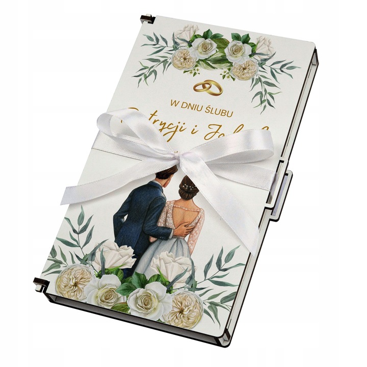 PREZENT NA ŚLUB - PUDEŁKO NA PIENIĄDZE dla pary młodej pamiątka ślubu
