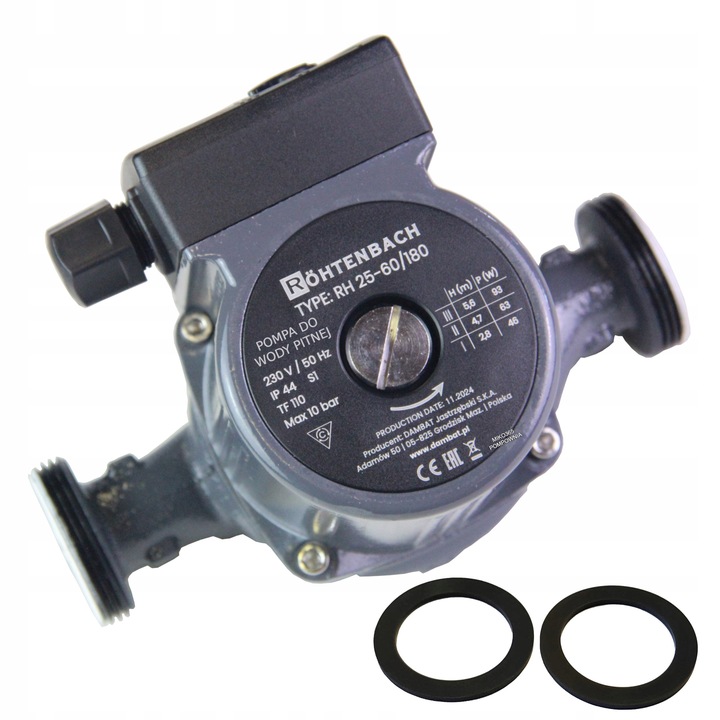 POMPA OBIEGOWA CO IBO RH 25-60 180 CYRKULACYJNA DO CENTRALNEGO OGRZEWANIA