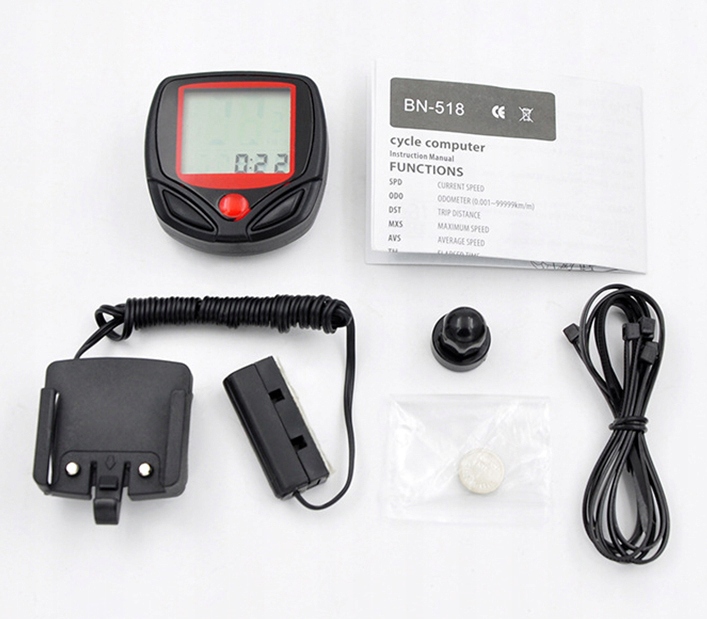 LICZNIK ROWEROWY WODOODPORNY PRĘDKOŚCIOMIERZ LCD PRĘDKOŚĆ PRZEBIEG ZEGAR