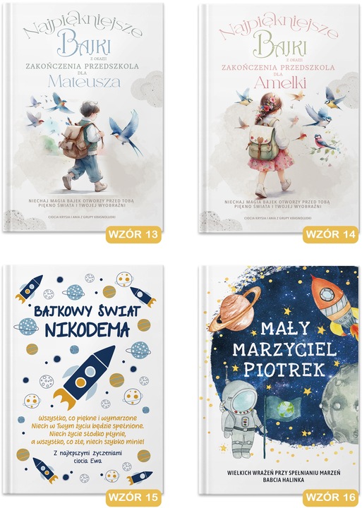 BAJKI dla dzieci Prezent na Dzień Dziecka Roczek Pamiątka Chrztu Z IMIENIEM