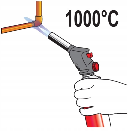 YATO PALNIK GAZOWY PIEZO 360° ZŁĄCZE EN417 + 4 KARTUSZE GAZOWE 400ML